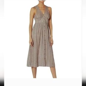 Billabong - Hidden Coves Sleeveless V-Neck Stripped Button Down Dress. Size S